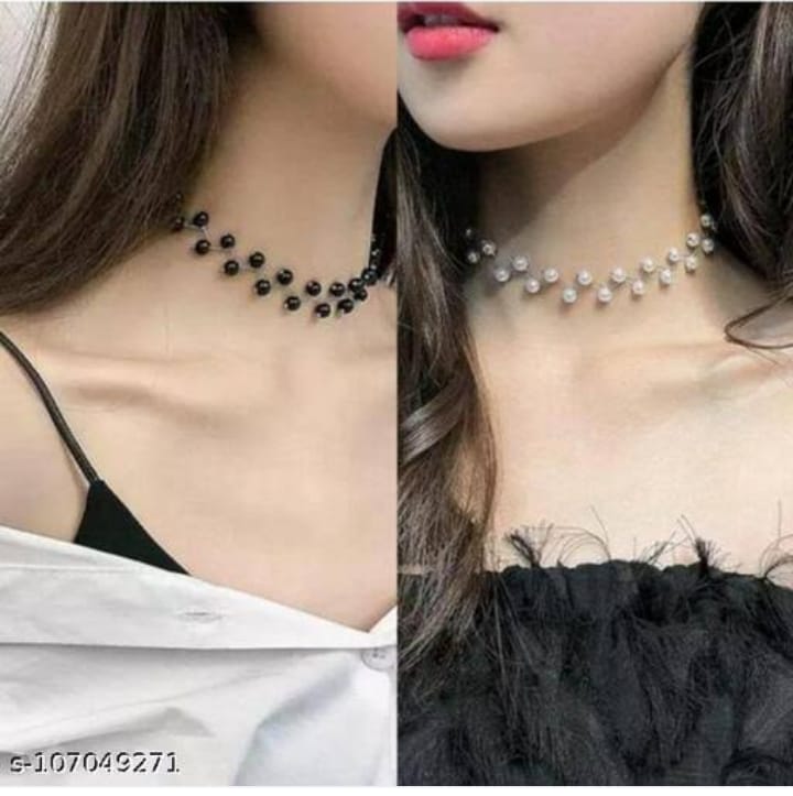 Zig Zag Black Choker With Earrings