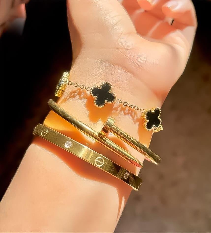 3 PC Stainless Steel Bangle Set