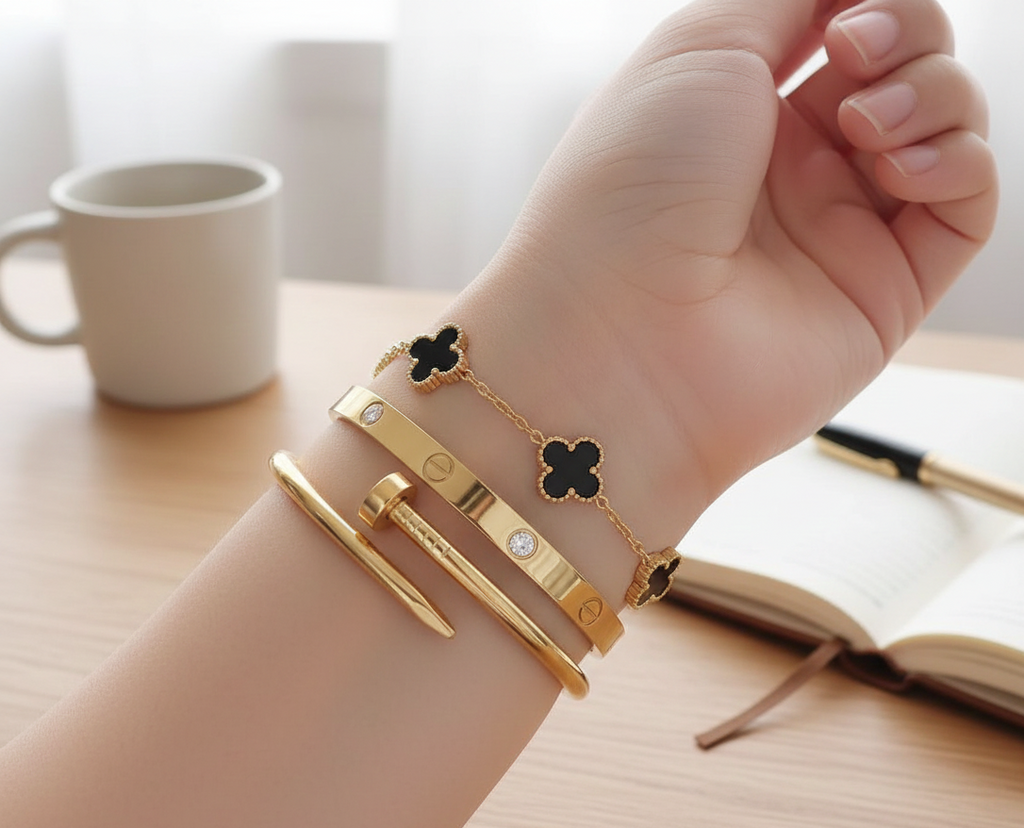 3 PC Stainless Steel Bangle Set