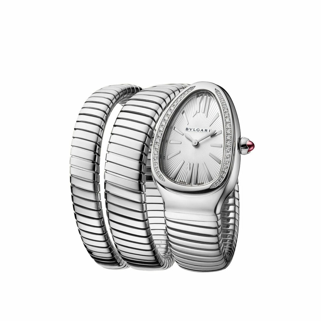 Triple‑Wrap Snake Watch | Diamond‑Set Bezel
